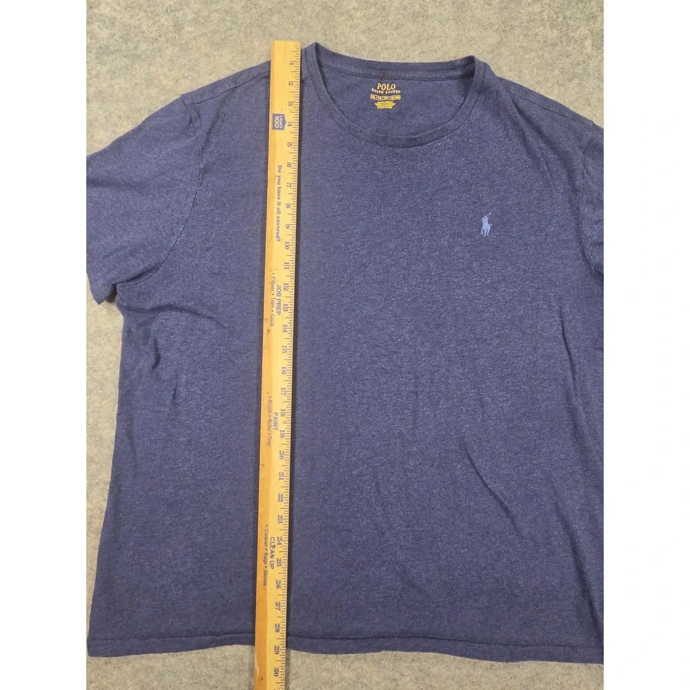 Polo Ralph Lauren Mens XXL Navy Blue Heather Cotton Short Sleeve Pony T-Shirt
